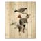Designart - Vintage Birds In The Wild VI - Traditional Print on Natural Pine Wood